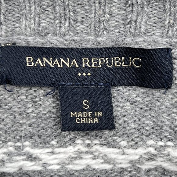 Banana Republic Fair Isle Pullover Sweater Angora Cotton Wool Blend Sz S - NWOT - Picture 6 of 8